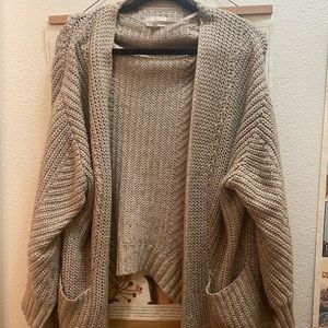 Lou & Gray Tan Open Knit Cardigan